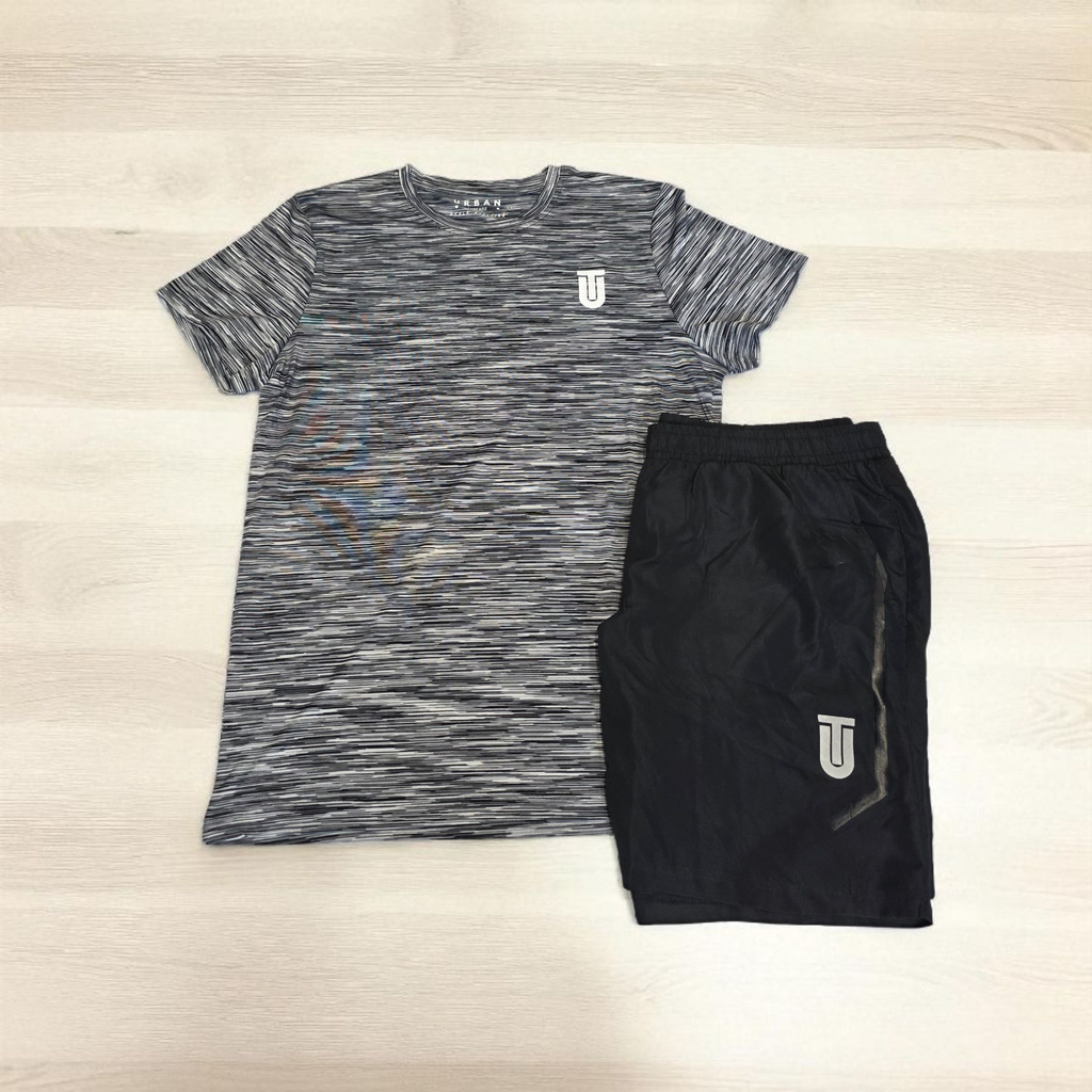 Space Black/ White T-Shirt & Short Set