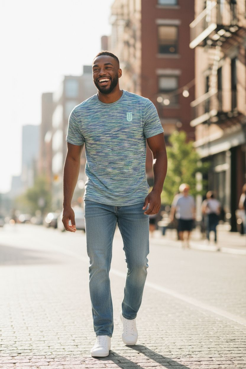Space Green/ Blue TriDri Tee