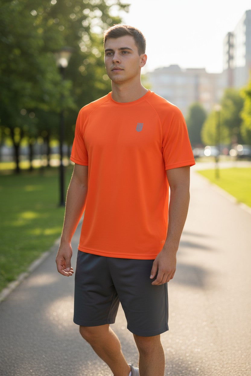 Orange Fluorescent Performance Air-cool T-Shirt